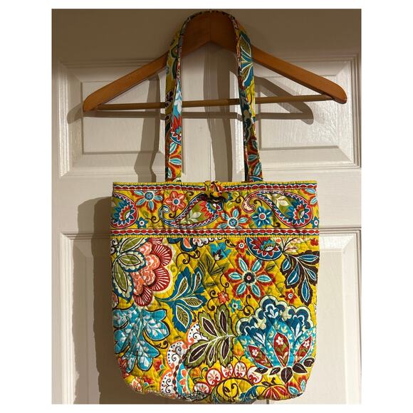 Vera Bradley Handbags - Vera Bradley Yellow Floral Quilted Shoulder Bag